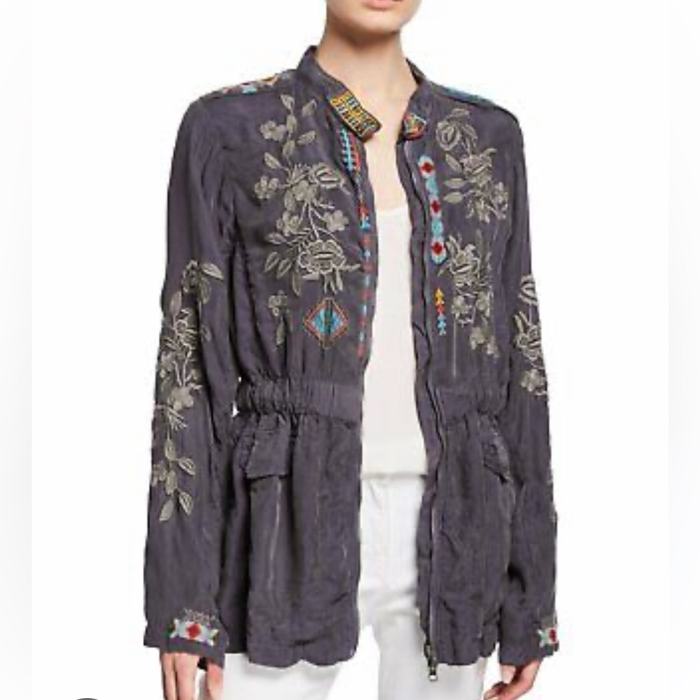 JOHNNY WAS • NWOT EMBROIDERED FLOWER MILTON CUPRA JACKET SIZE SMALL